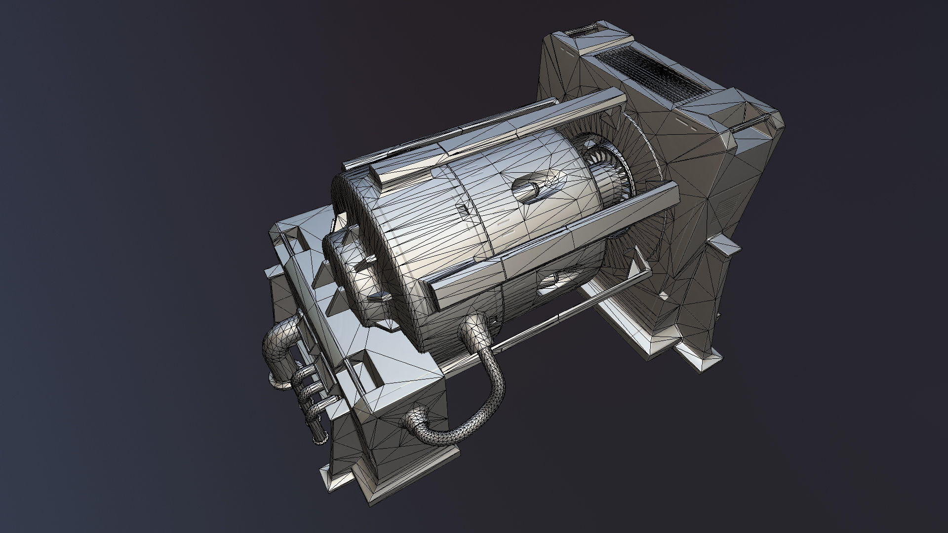 Industrial machine 1 Low-poly 3D model_2