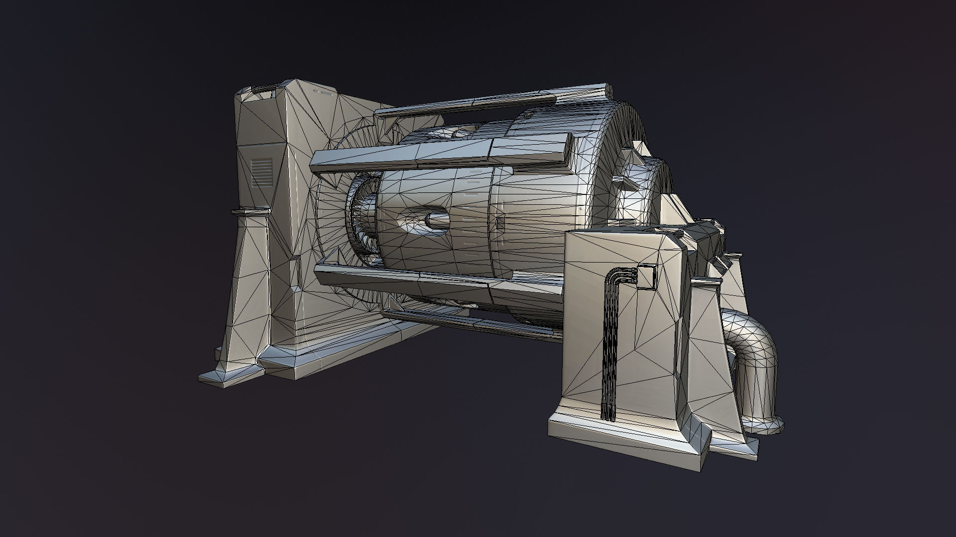 Industrial machine 1 Low-poly 3D model_3