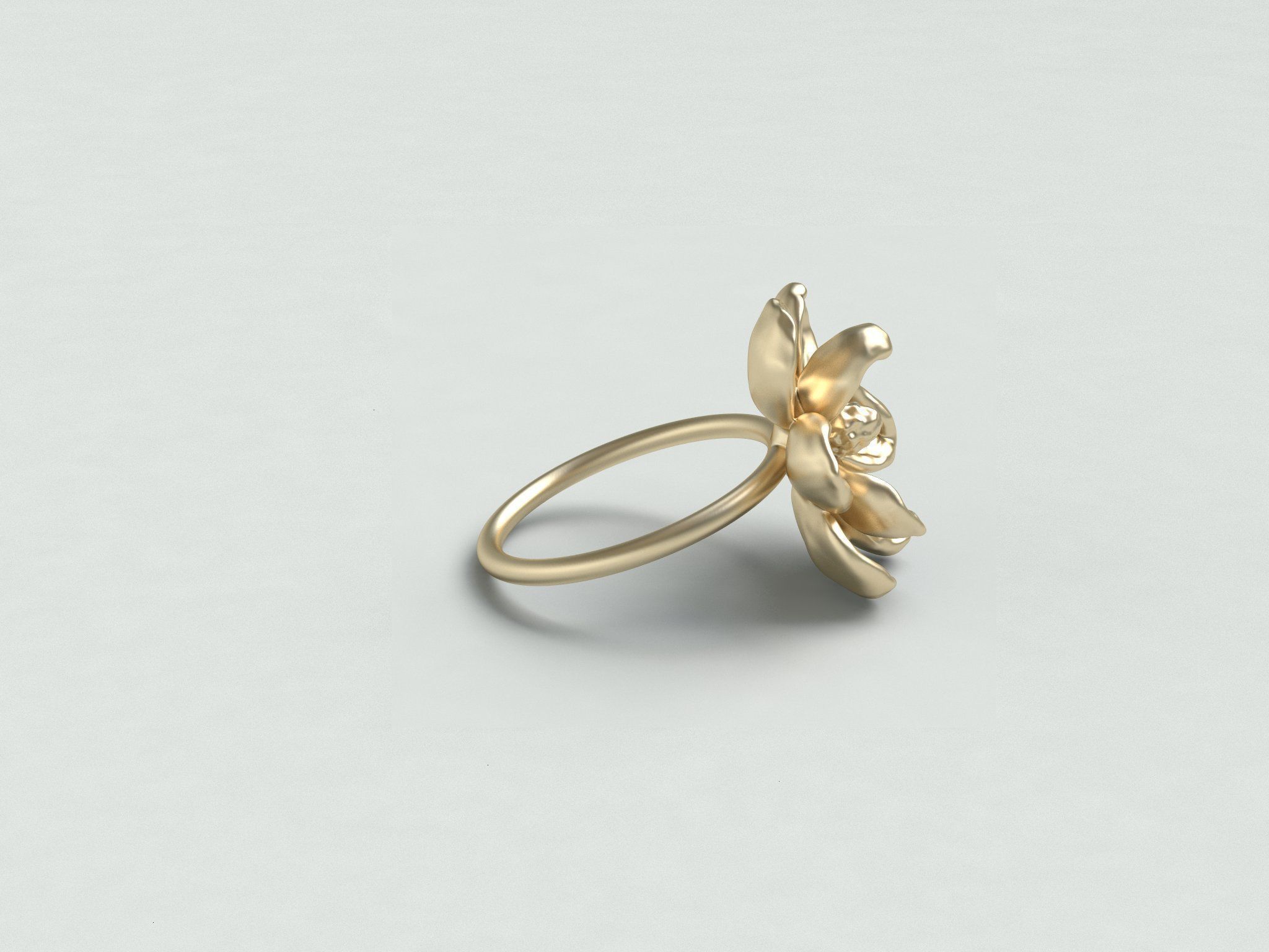 Magnolia ring 3D print model_8