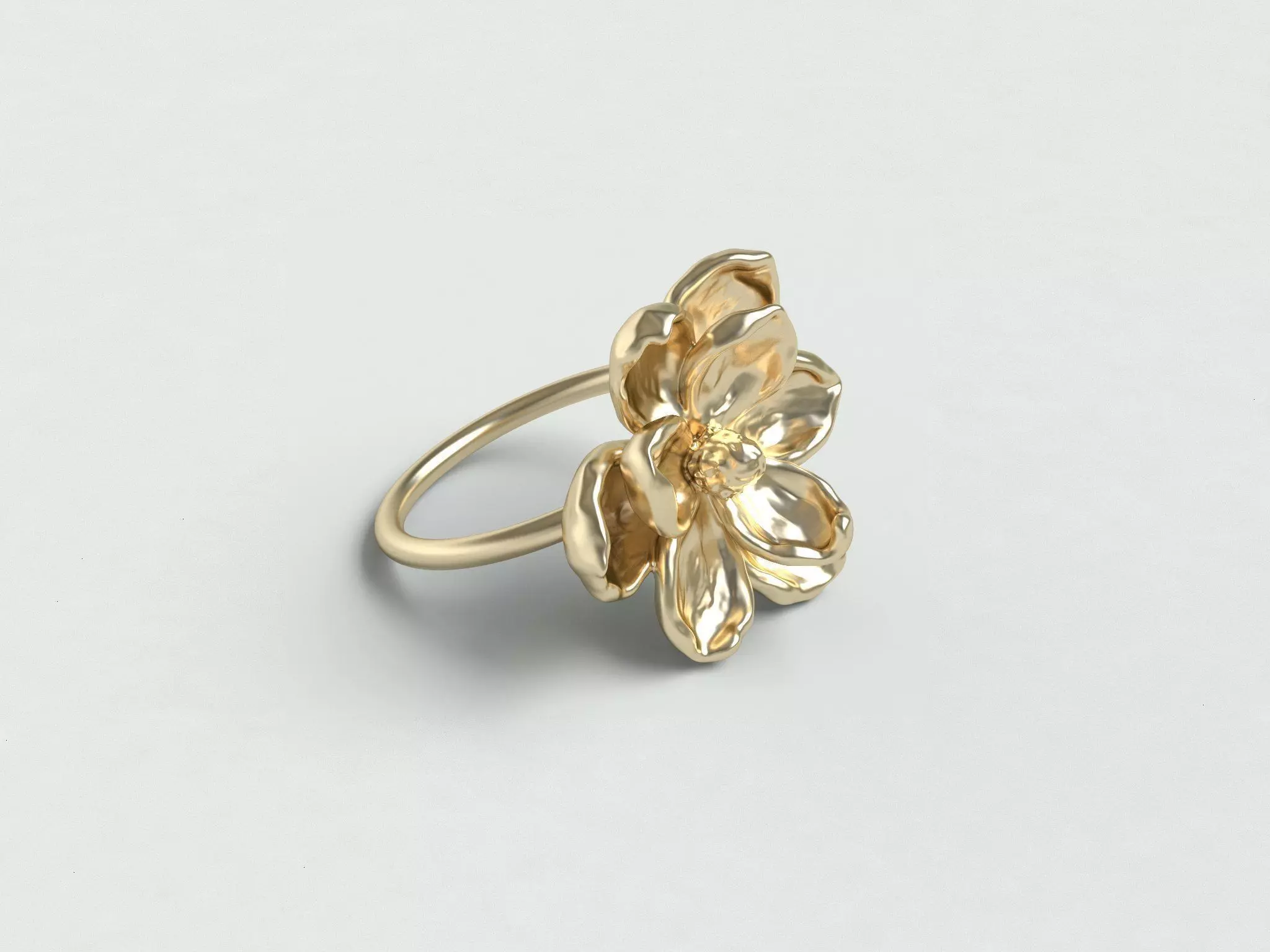 Magnolia ring 3D print model_0
