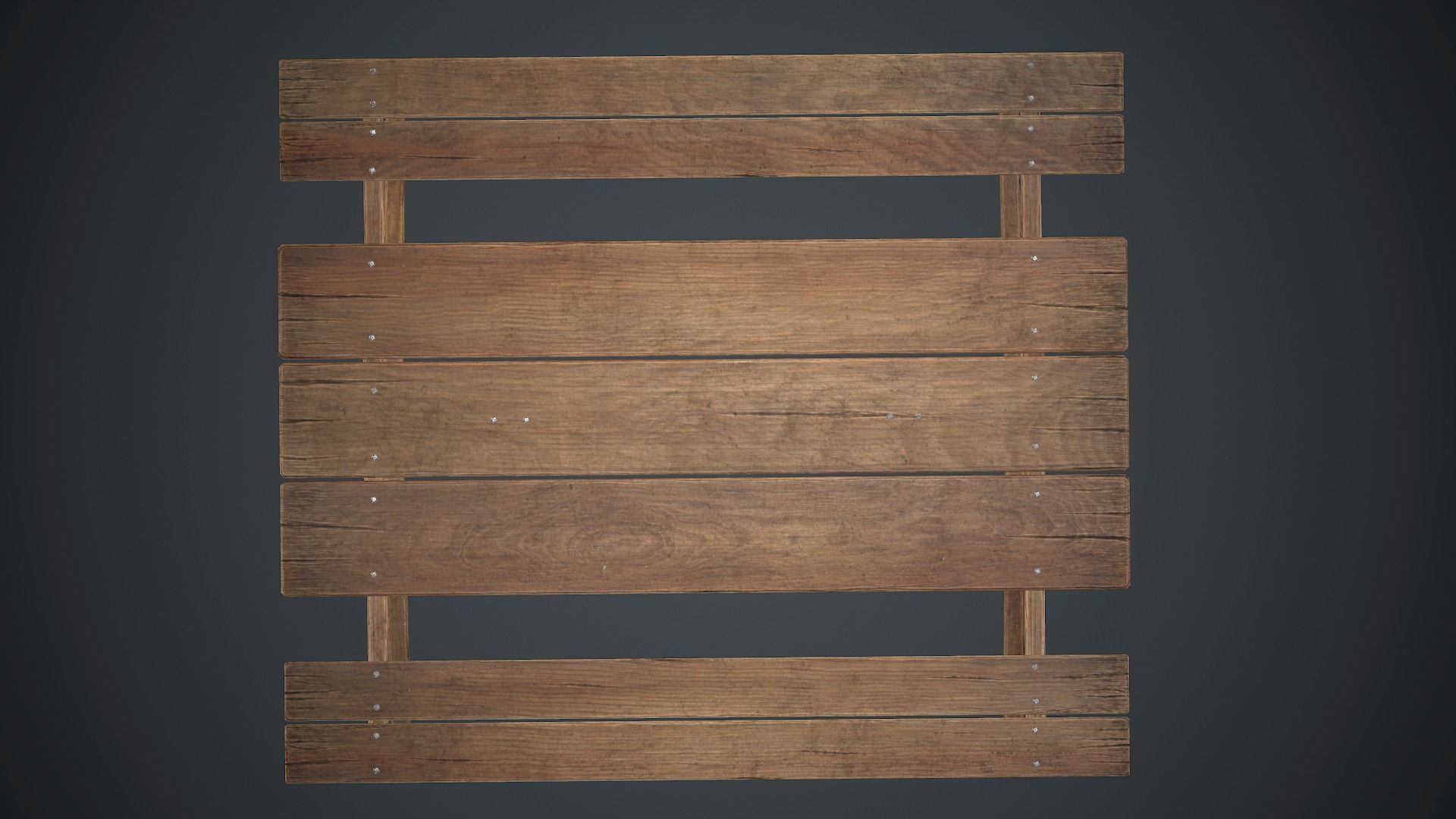 Wooden Picnic Table PBR Game Ready Low-poly 3D model_7