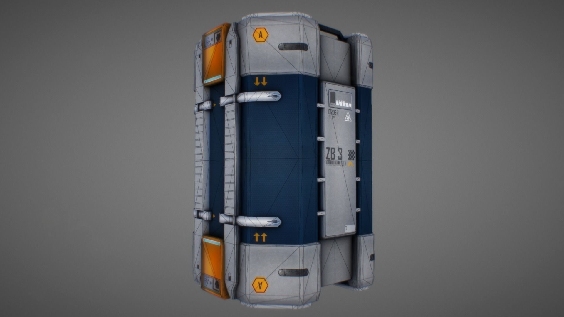 Sci Fi Container 01 Low-poly 3D model_3