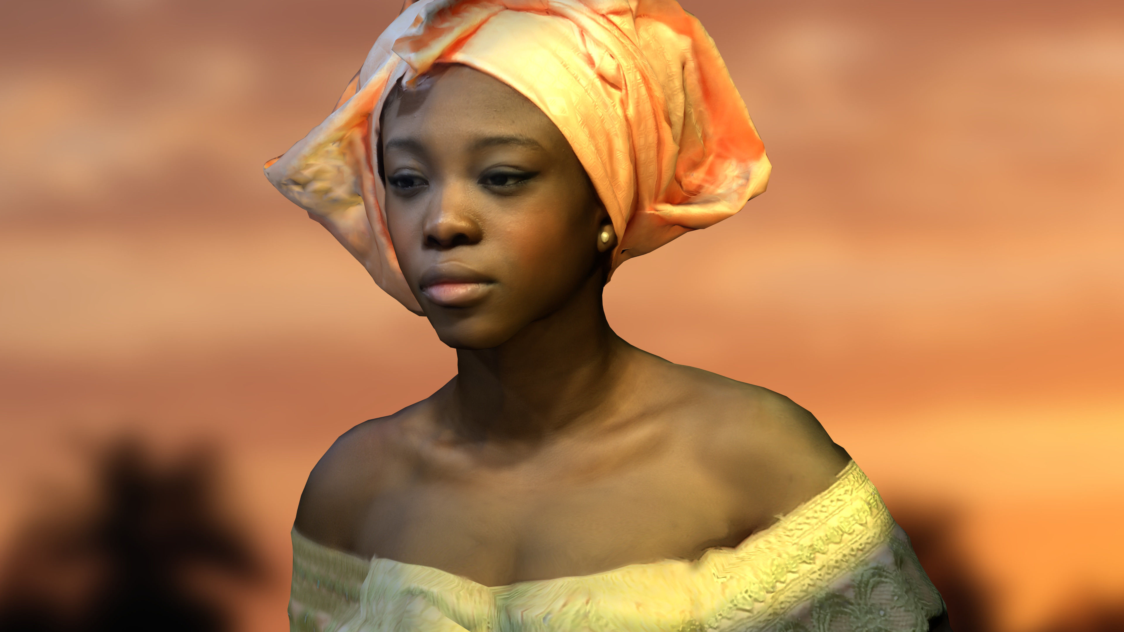 3D-Scanned African Woman - Printable Low-poly 3D model_2