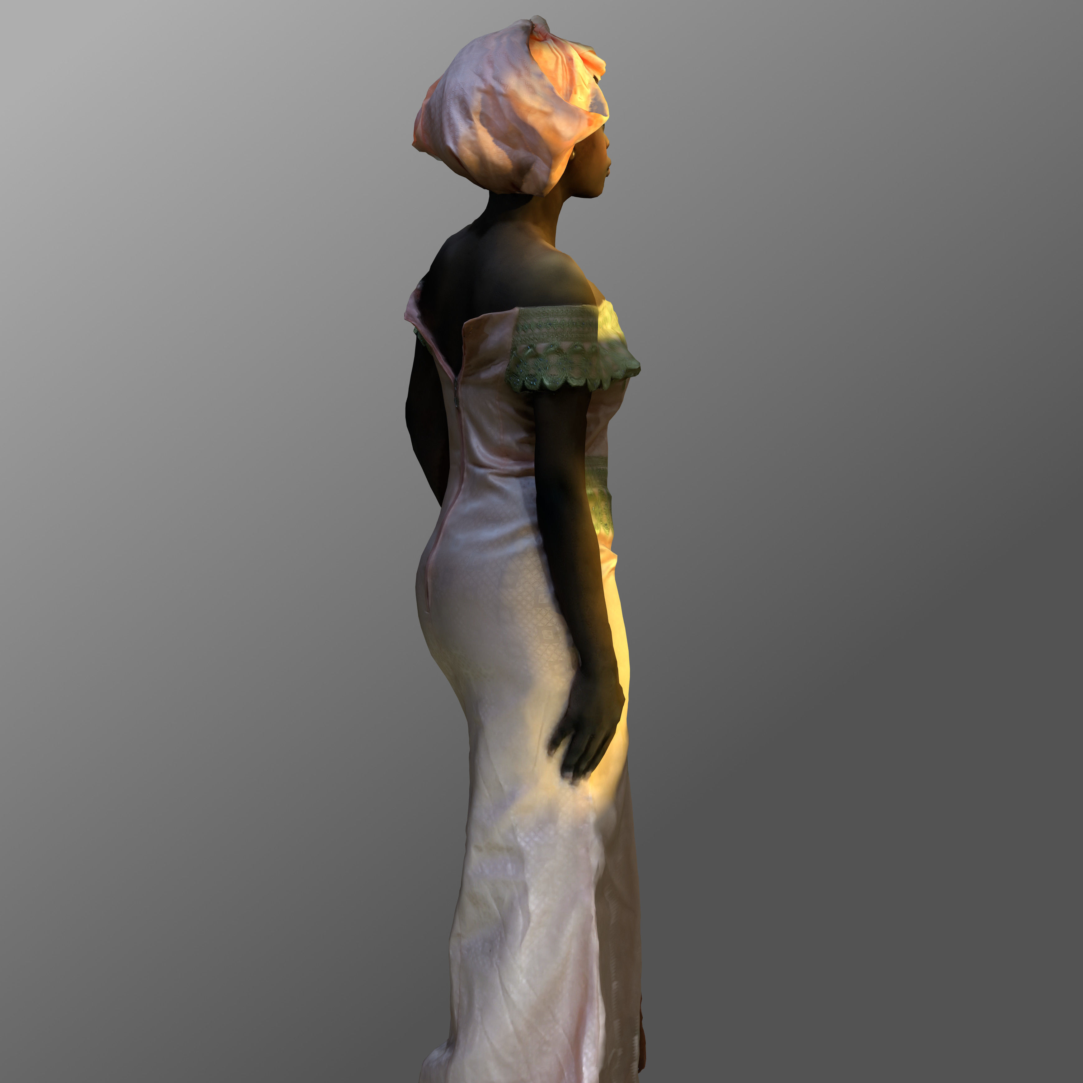 3D-Scanned African Woman - Printable Low-poly 3D model_10