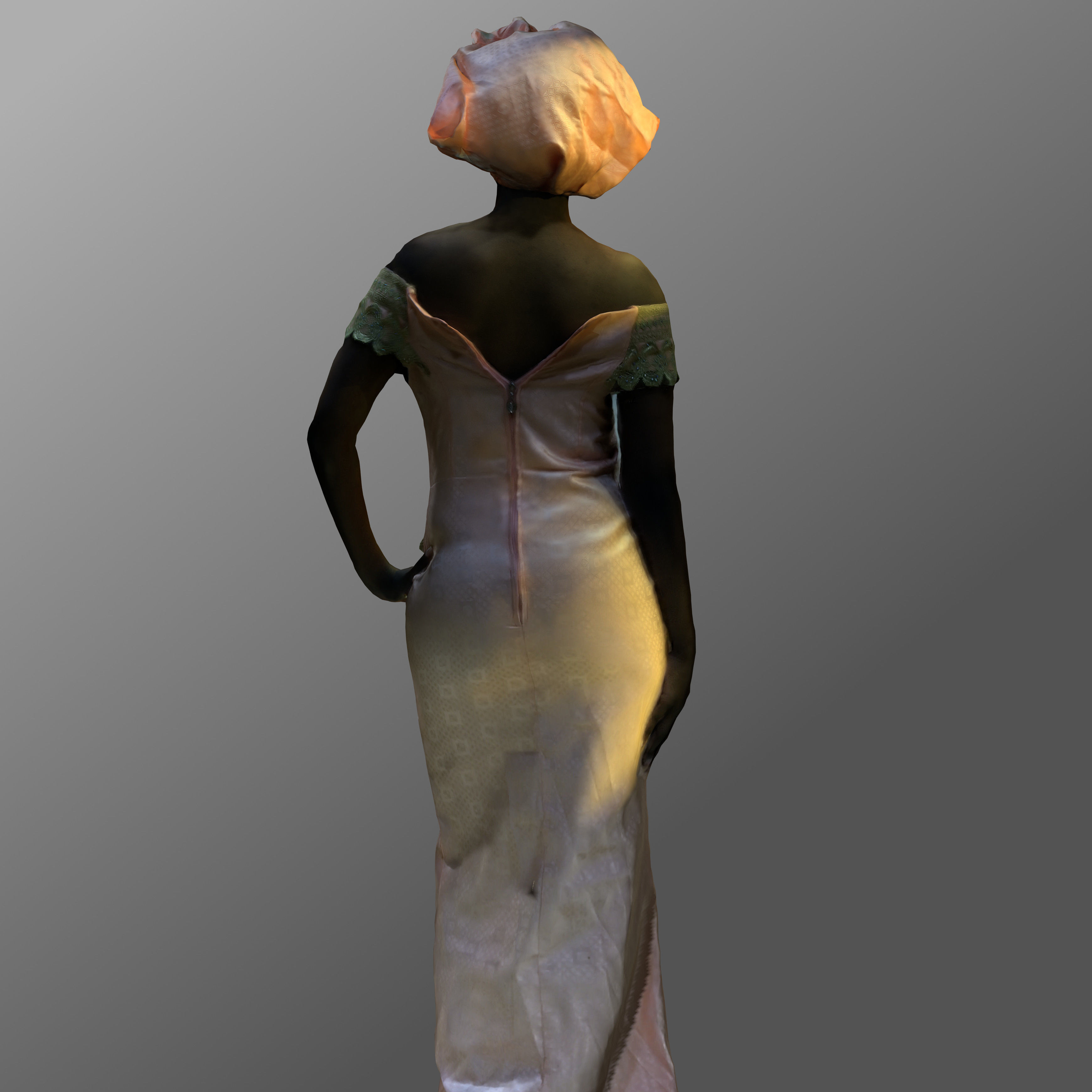 3D-Scanned African Woman - Printable Low-poly 3D model_11