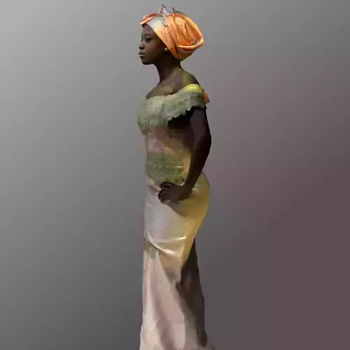 3D-Scanned African Woman - Printable Low-poly 3D model