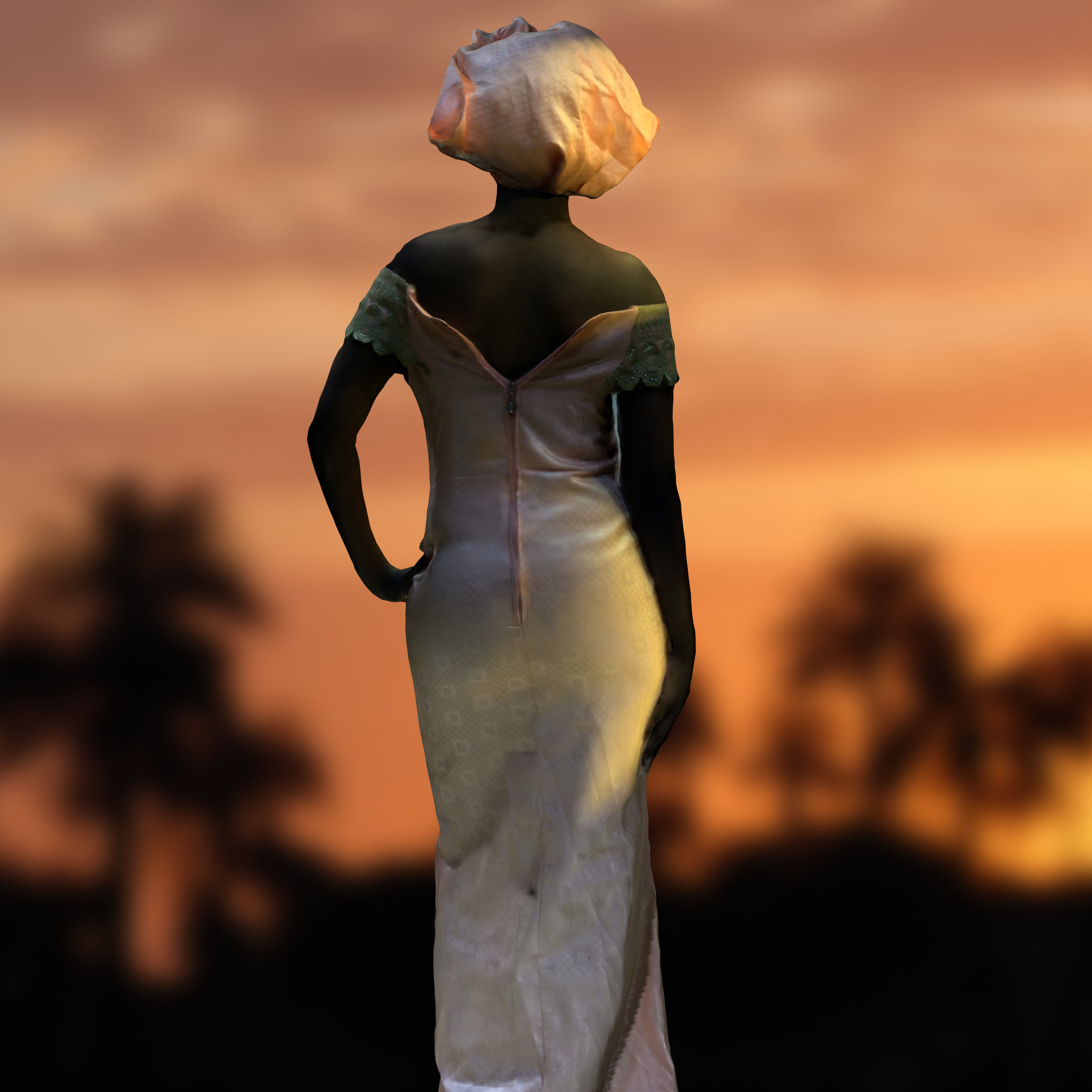 3D-Scanned African Woman - Printable Low-poly 3D model_8