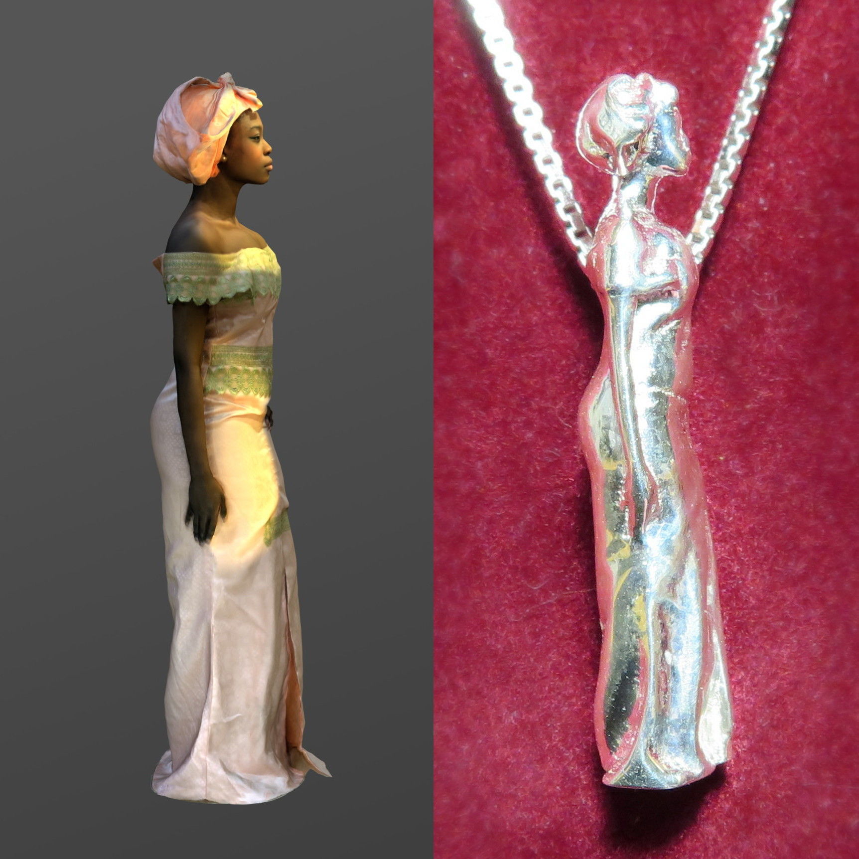 3D-Scanned African Woman - Printable Low-poly 3D model_6