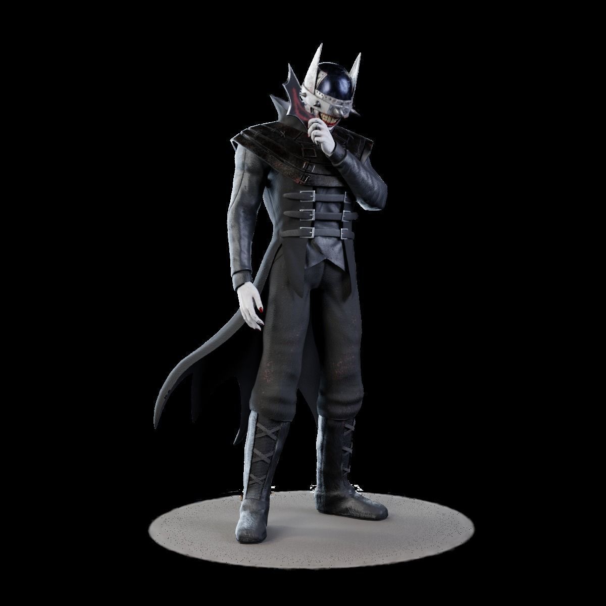 3D The Batman who laughs - Game asset model Low-poly 3D model_1