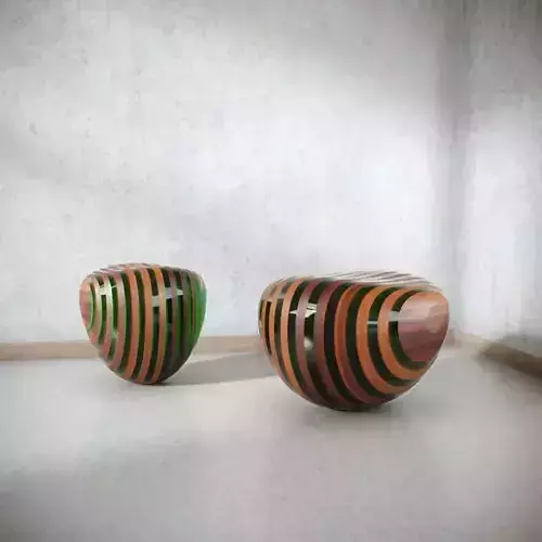  Modern Wooden Chair-Ottoman