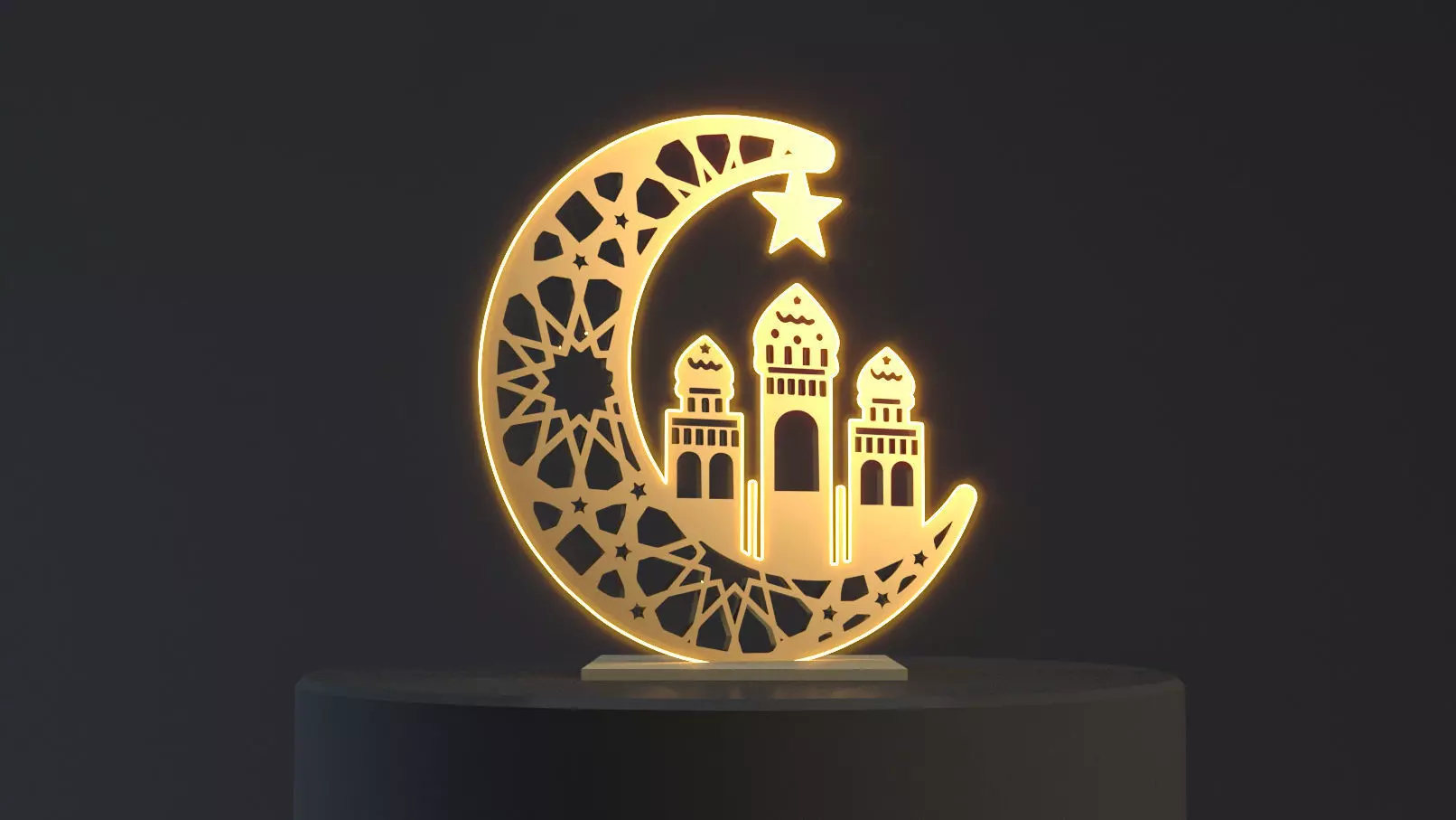 Islamic Ramadan Decoration V-Ray Brass material 3D model 3D model_0