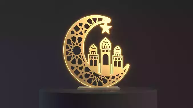 Islamic Ramadan Decoration V-Ray Brass material 3D model