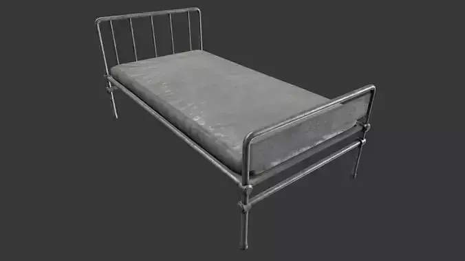 Old Hospital Bed PBR Low-poly 3D model