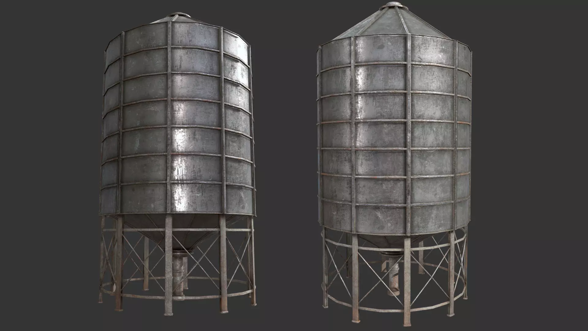 Farm Silo 6A PBR Low-poly 3D model_0
