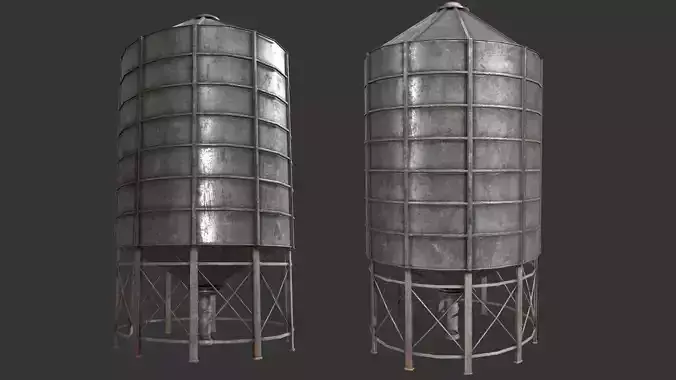 Farm Silo 6A PBR Low-poly 3D model
