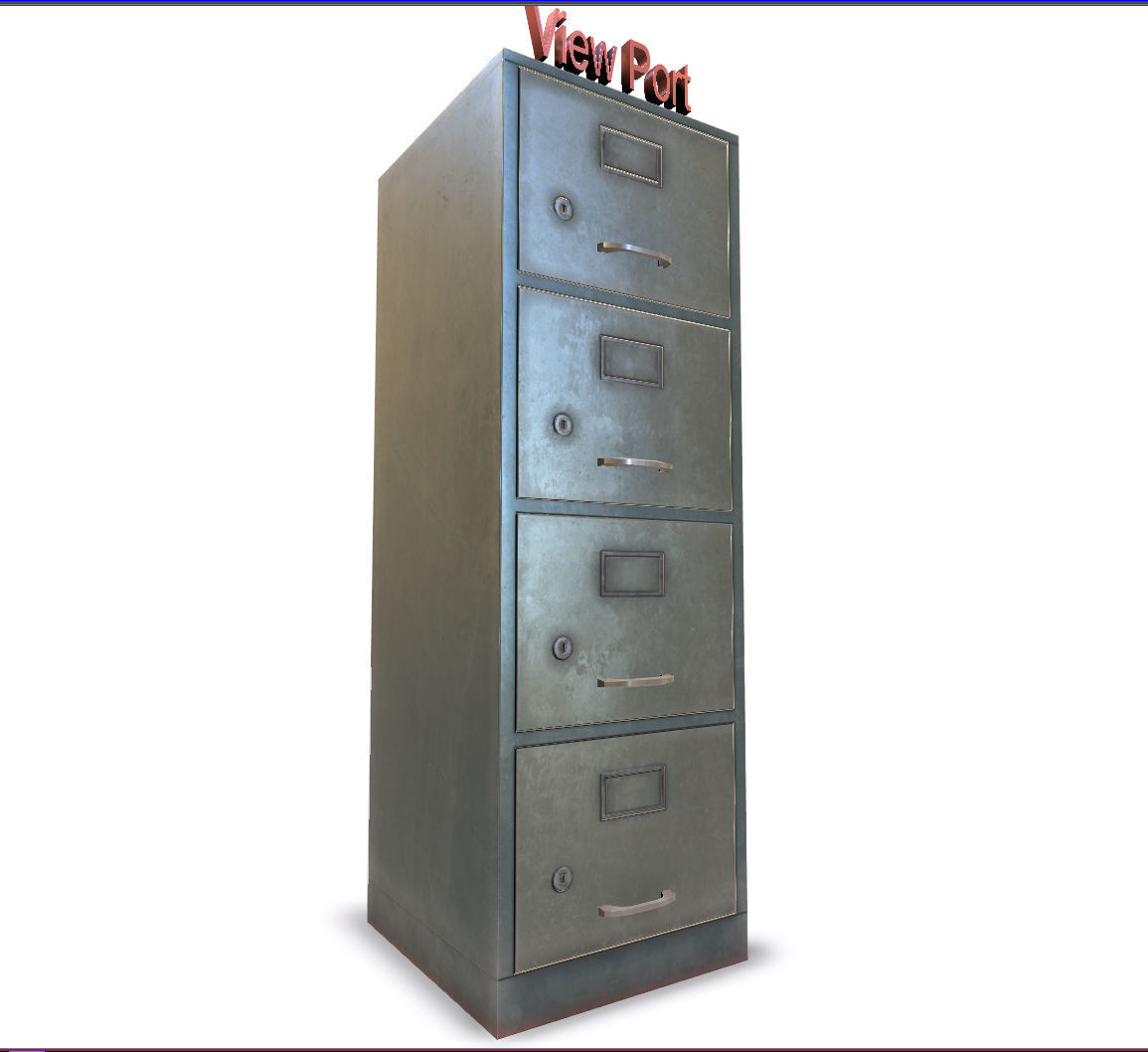 File cabinet - Game Ready - VR AR Low-poly 3D model_8