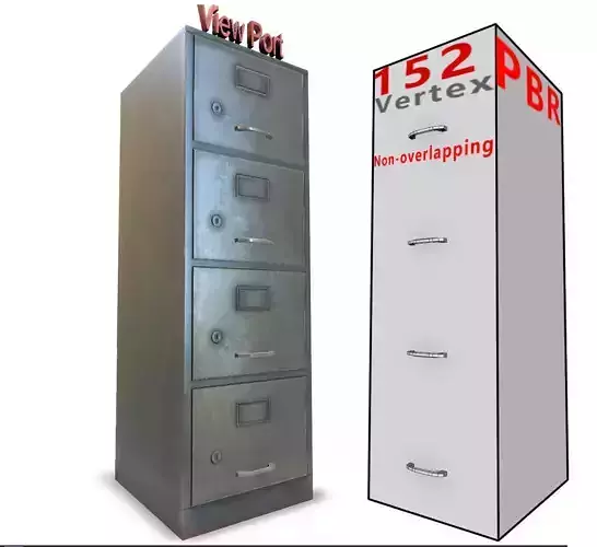 File cabinet - Game Ready - VR AR Low-poly 3D model