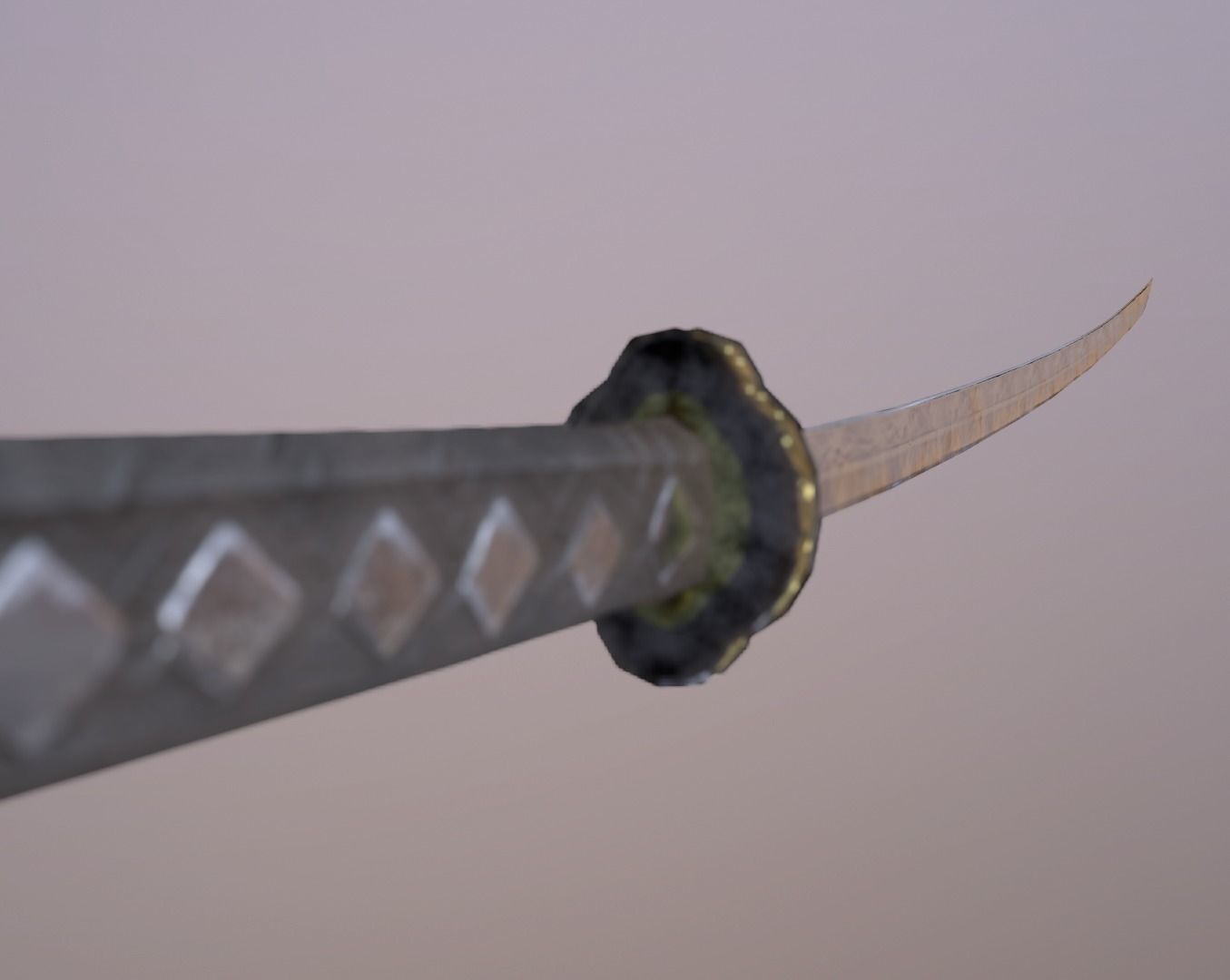 Katana samurai sword Low-poly 3D model_1