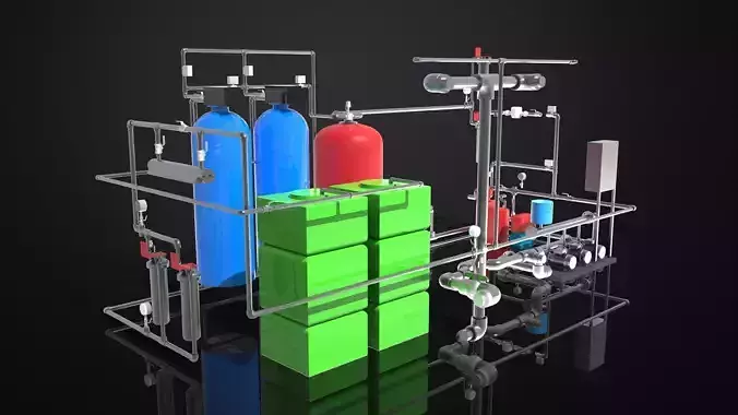 Water purification system 3D model