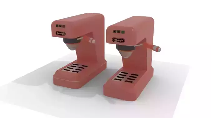 Coffemaker High and Low Poly Mesh Low-poly 3D model