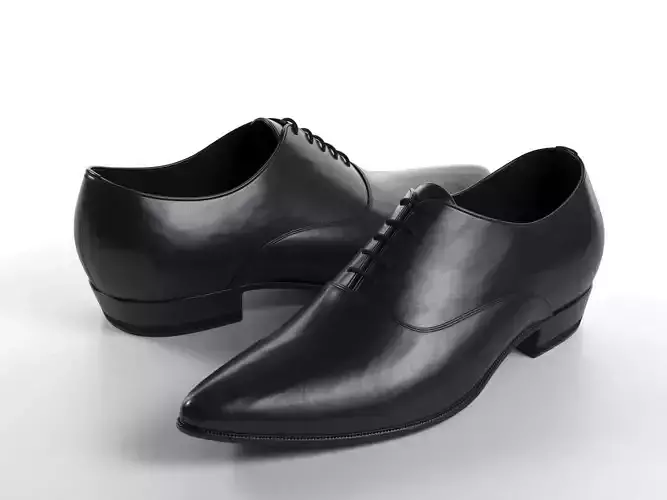 Black Pointed Derby Shoes