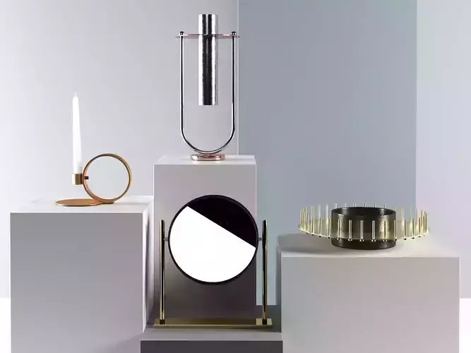 Candle Vase Mirror and Fruit Holder