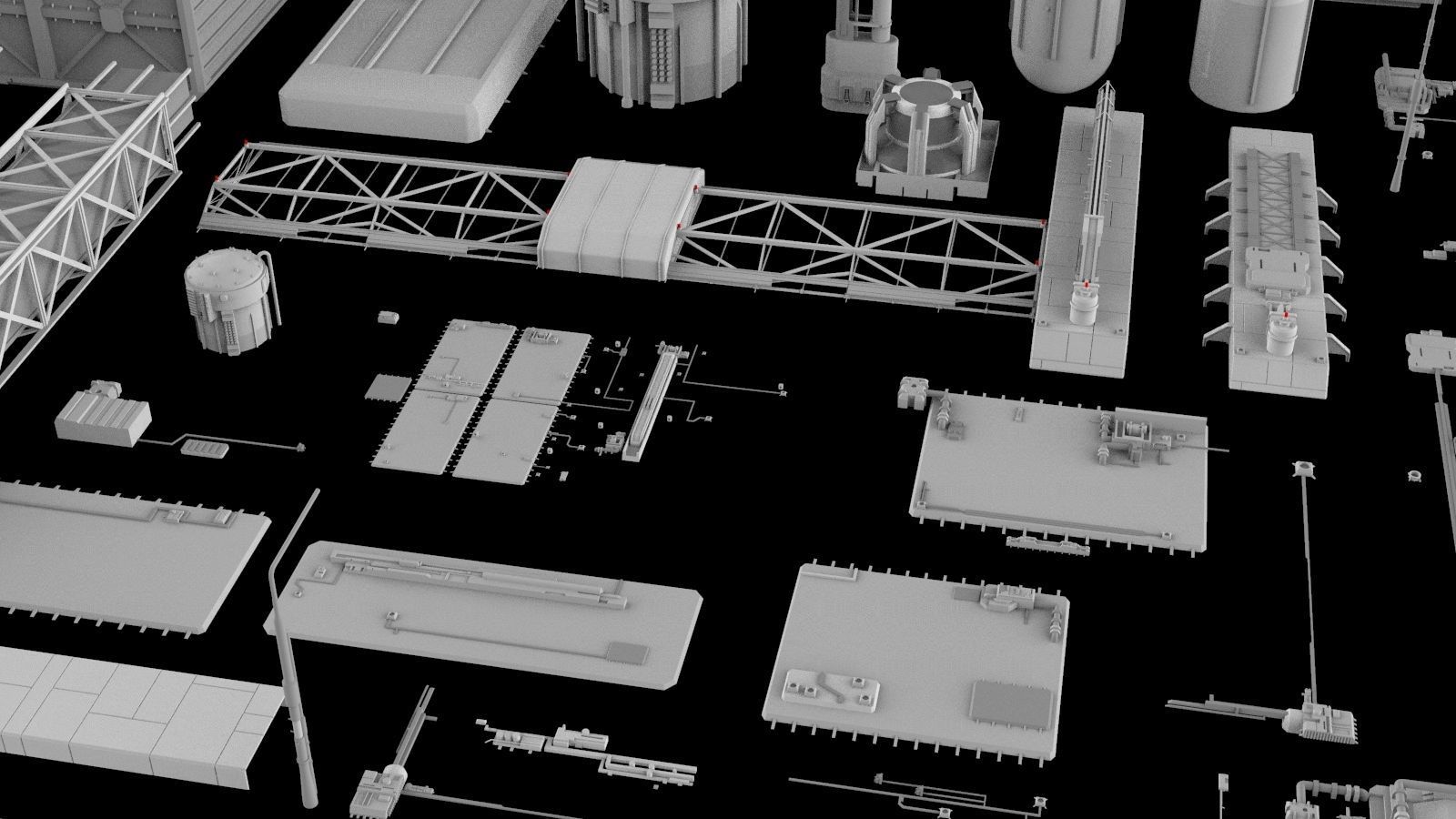 Sci-Fi architecture Elements collection 5 3D model_8