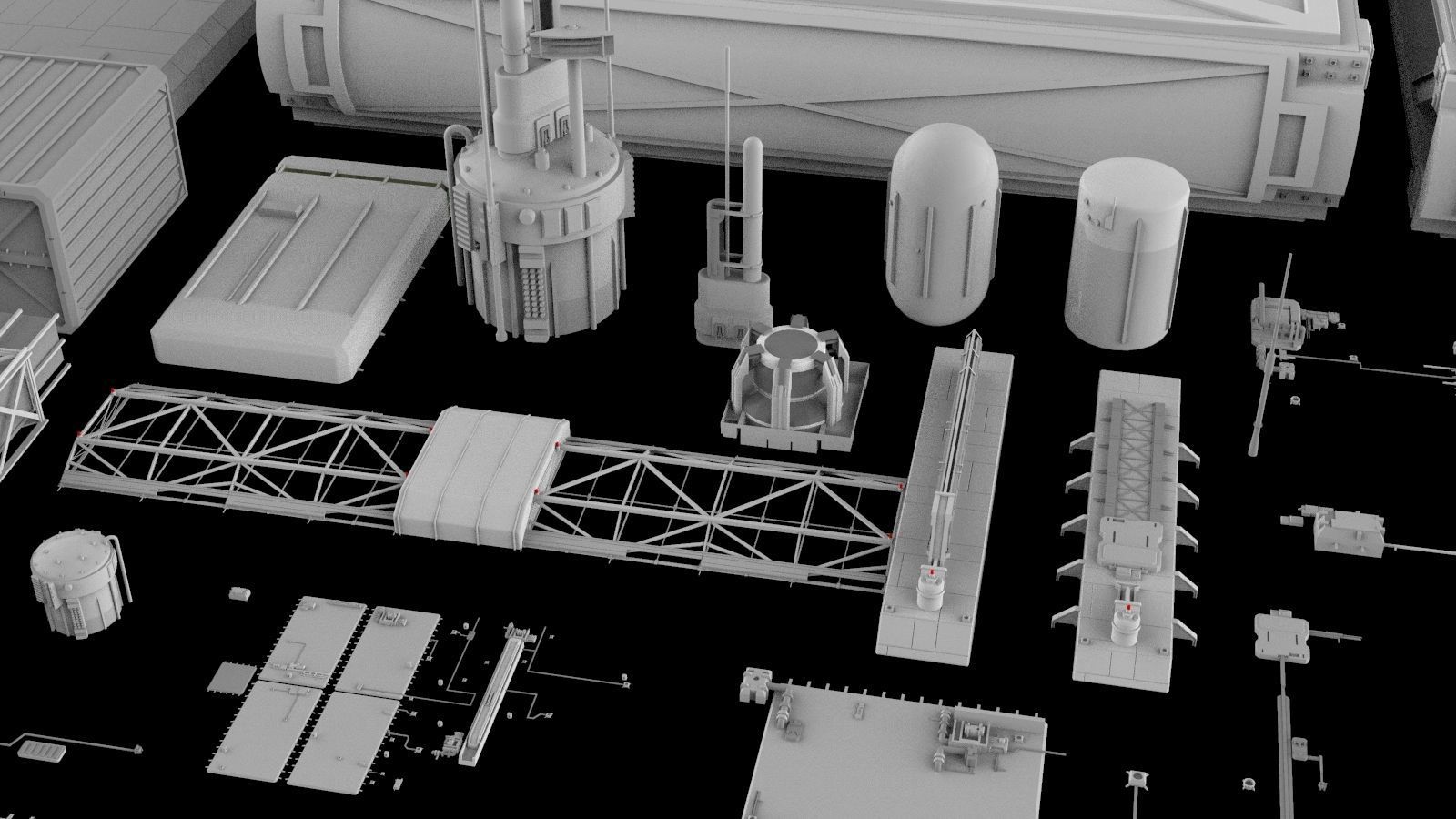Sci-Fi architecture Elements collection 5 3D model_9
