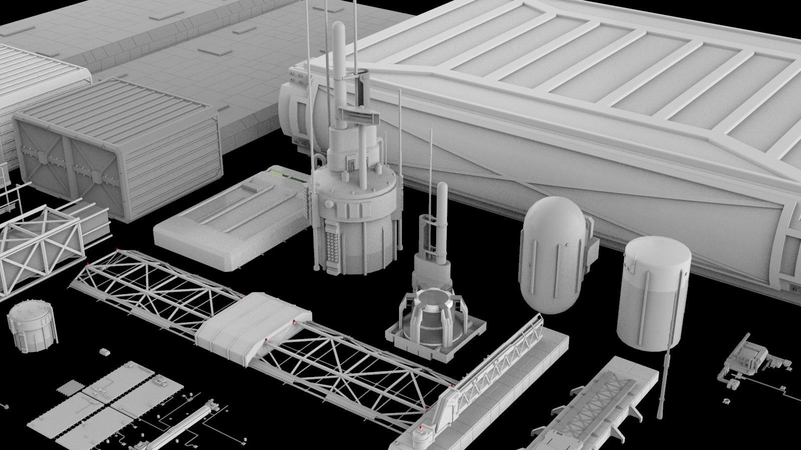 Sci-Fi architecture Elements collection 5 3D model_10