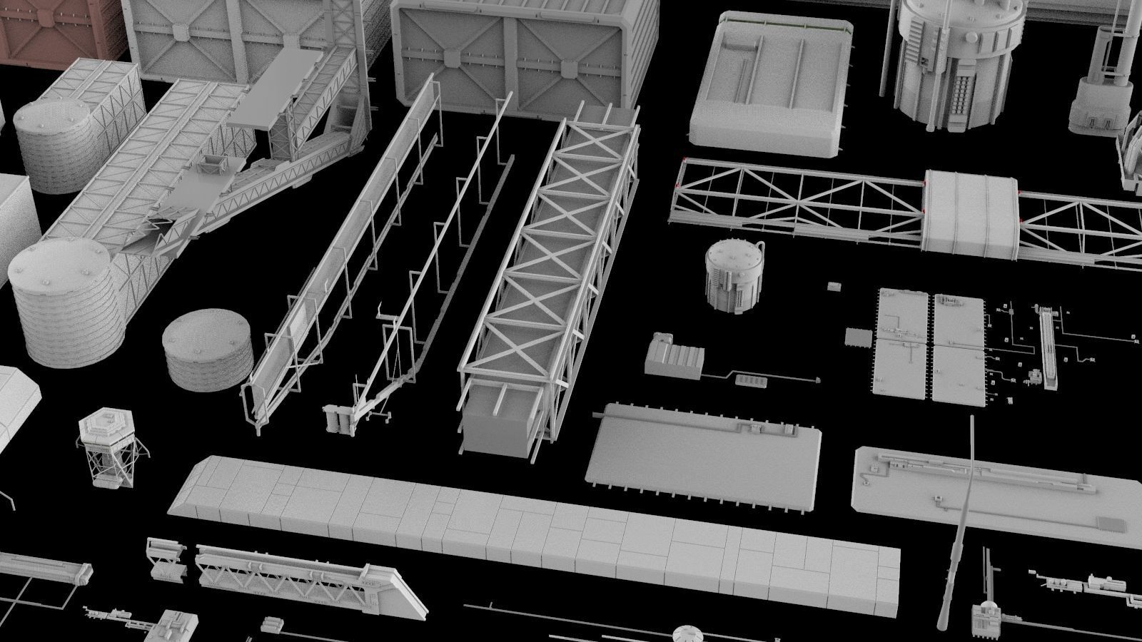 Sci-Fi architecture Elements collection 5 3D model_4