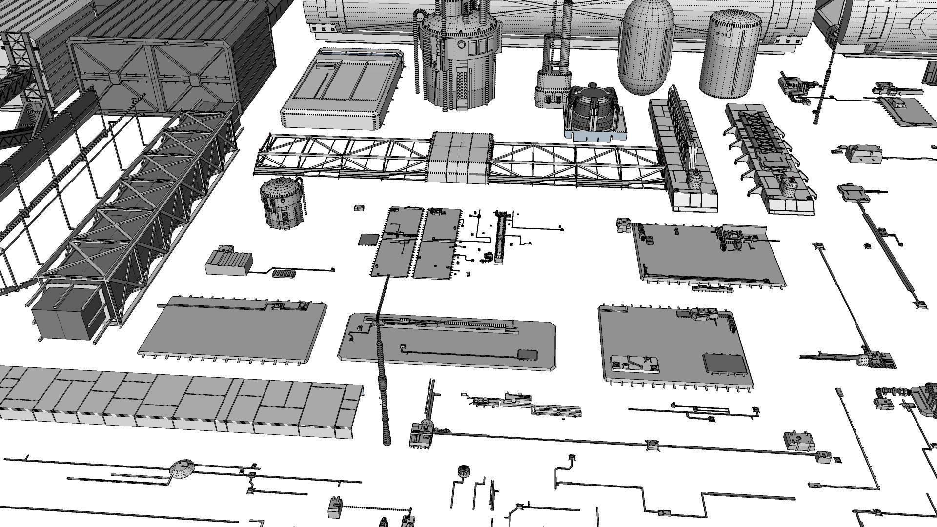 Sci-Fi architecture Elements collection 5 3D model_35