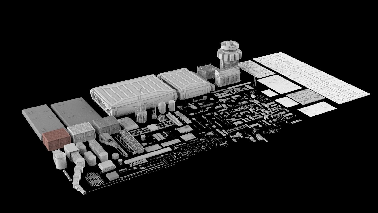 Sci-Fi architecture Elements collection 5 3D model_1