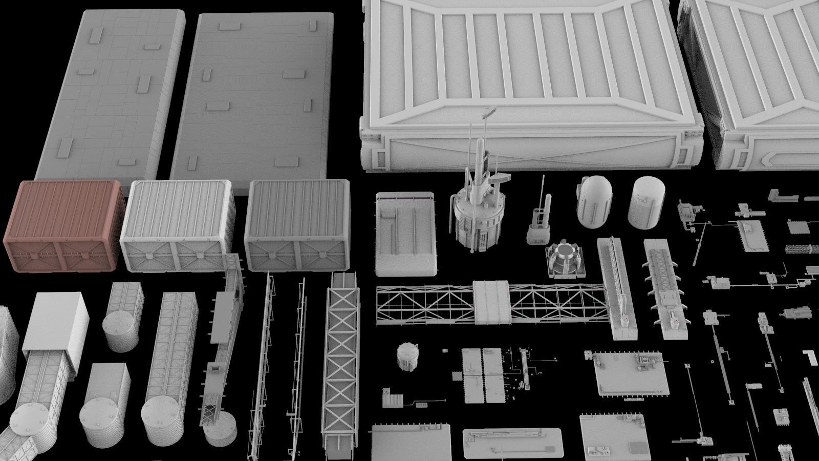 Sci-Fi architecture Elements collection 5 3D model_2