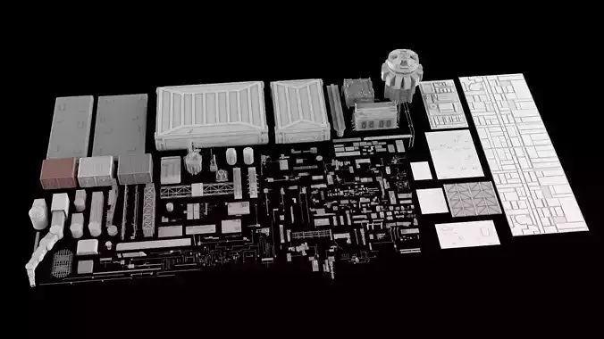 Sci-Fi architecture Elements collection 5 3D model Sci-Fi architecture Elements collection 5 3D model