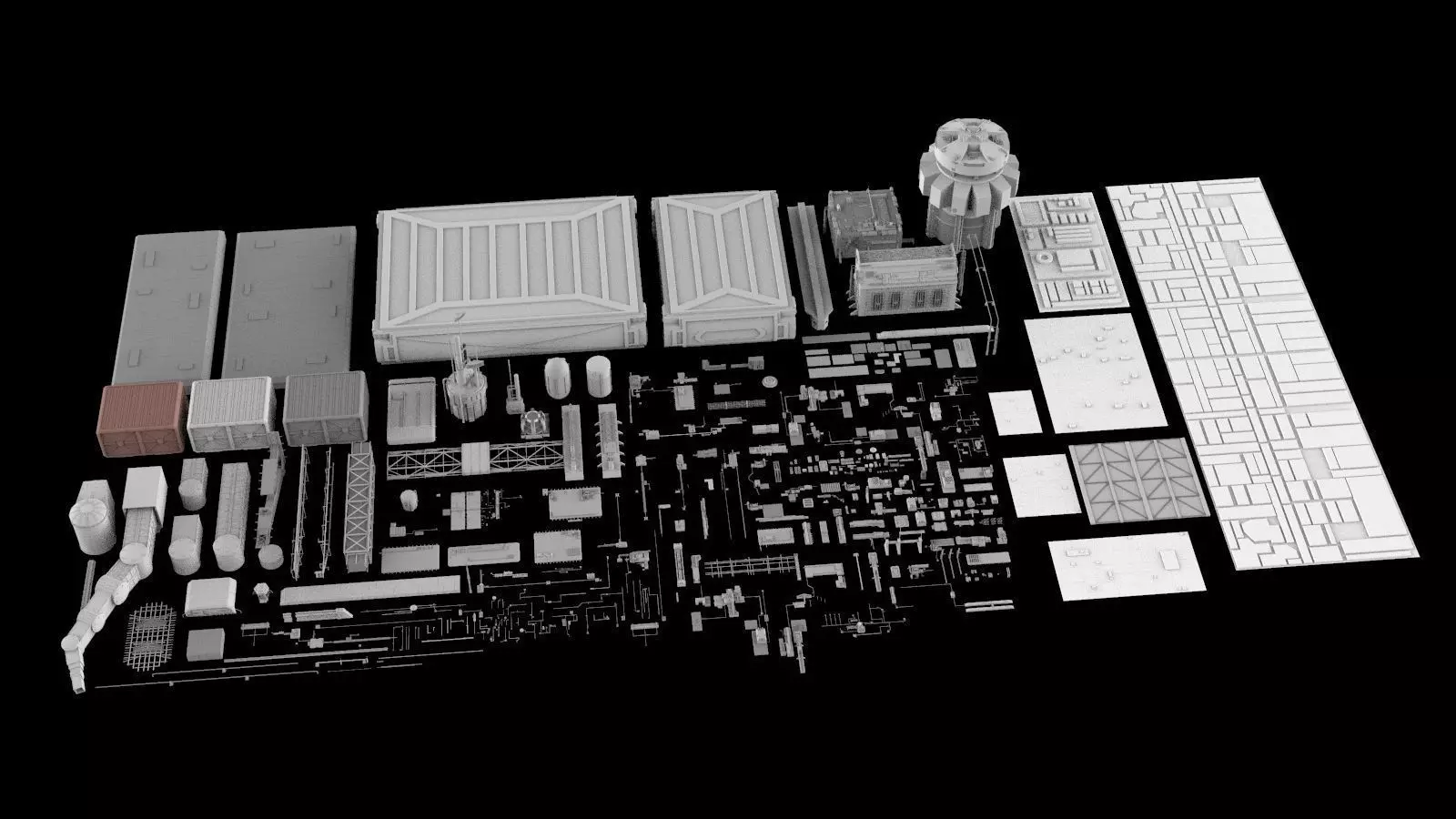 Sci-Fi architecture Elements collection 5 3D model_0