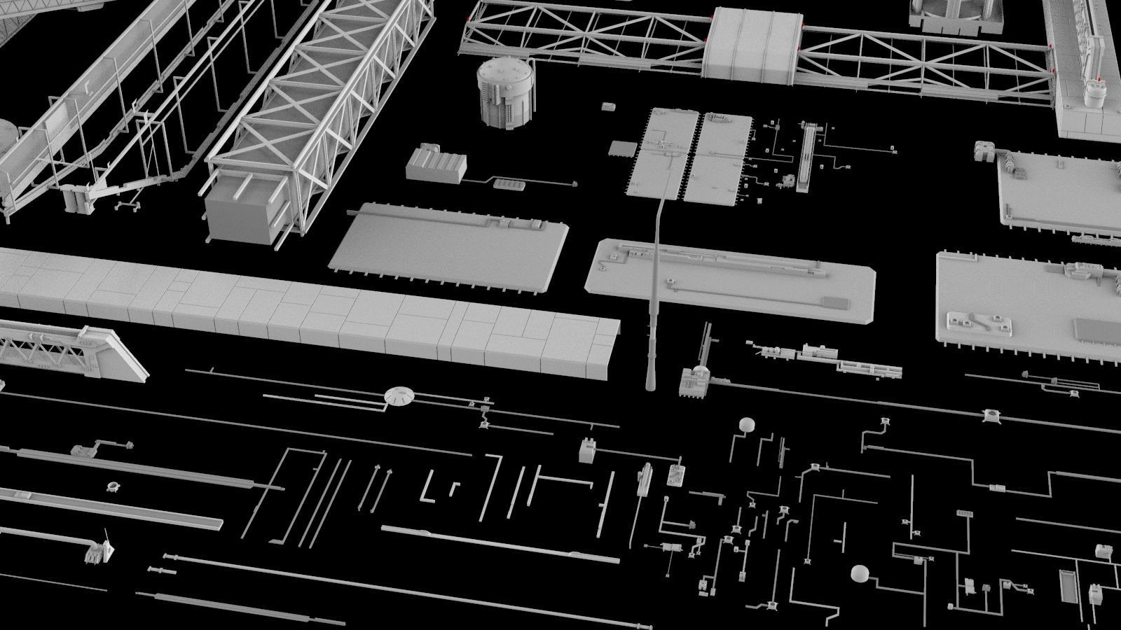 Sci-Fi architecture Elements collection 5 3D model_6