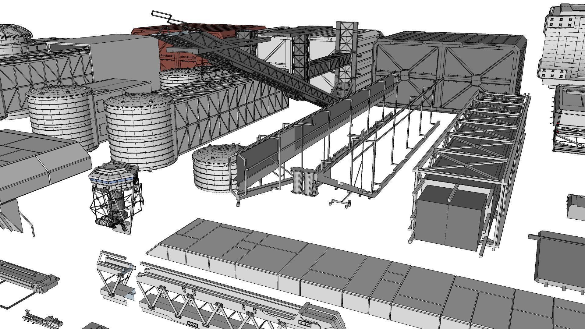 Sci-Fi architecture Elements collection 5 3D model_33