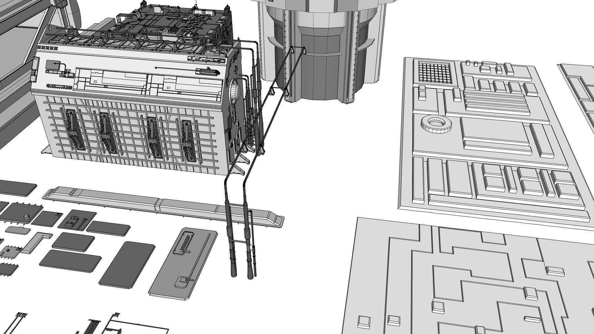 Sci-Fi architecture Elements collection 5 3D model_42