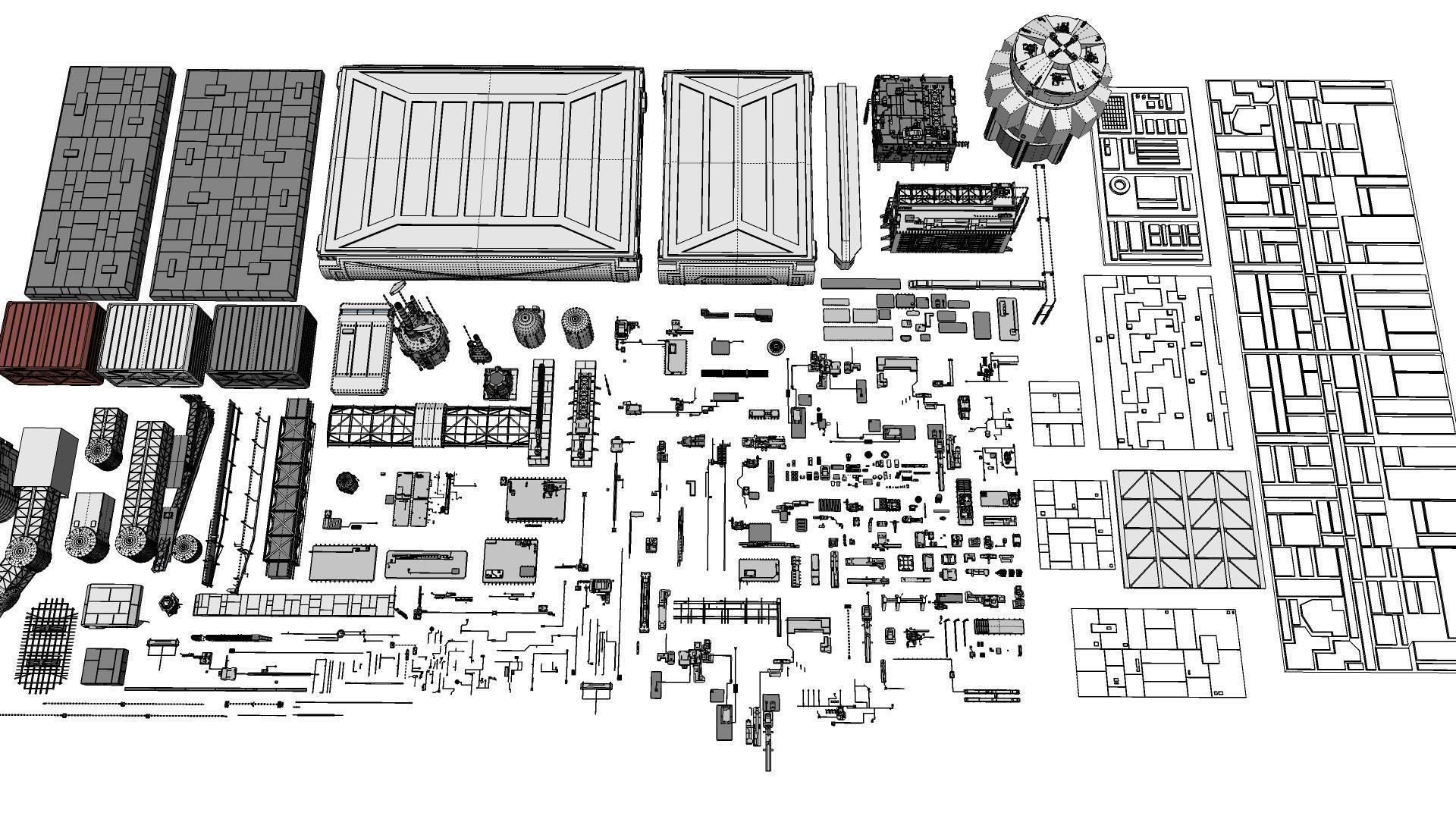 Sci-Fi architecture Elements collection 5 3D model_30