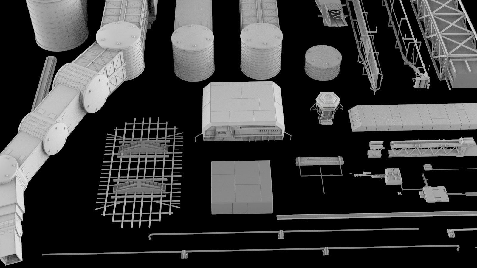 Sci-Fi architecture Elements collection 5 3D model_29