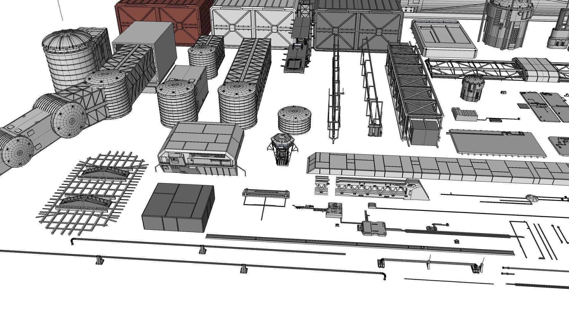 Sci-Fi architecture Elements collection 5 3D model_34