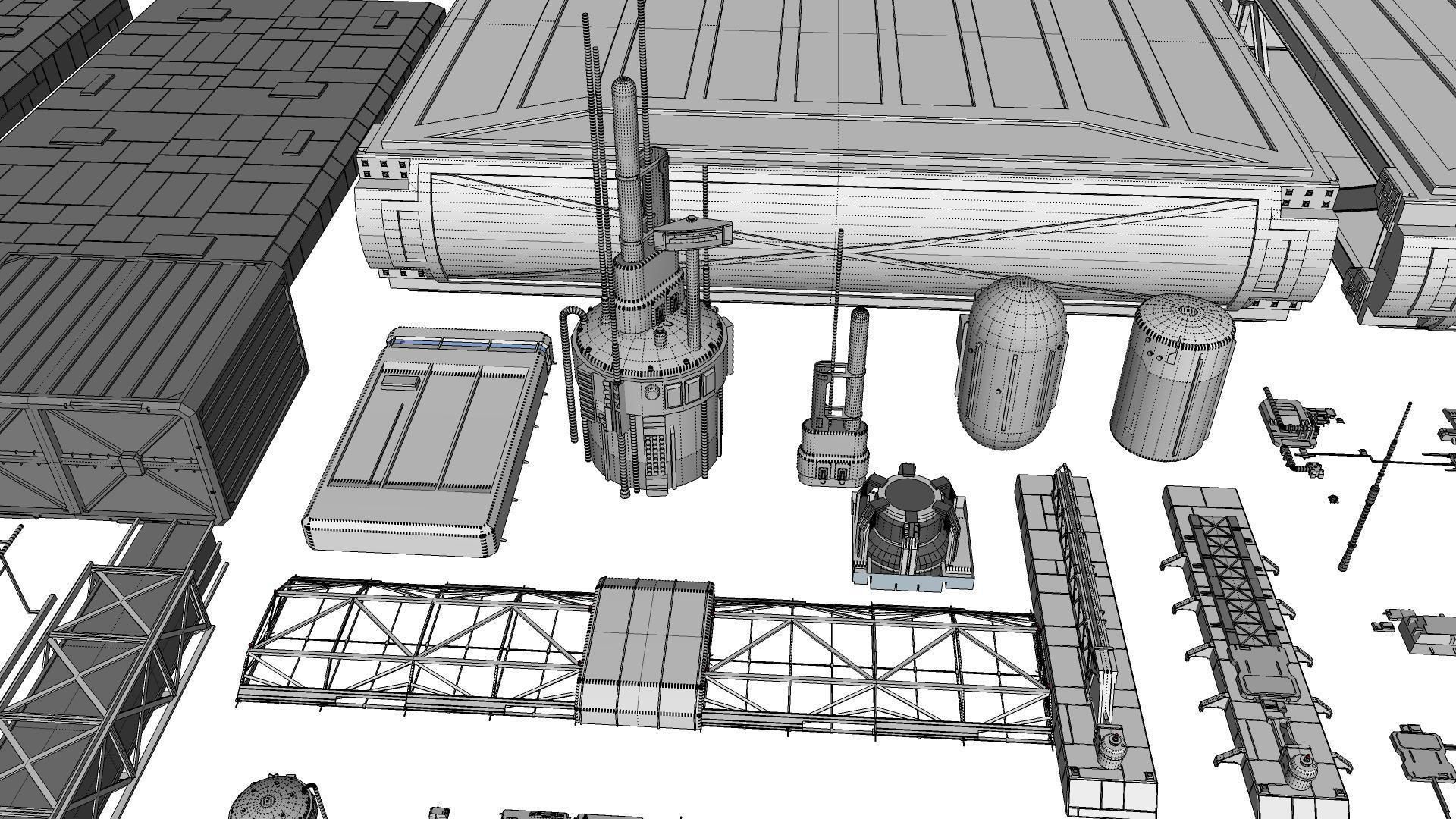 Sci-Fi architecture Elements collection 5 3D model_31
