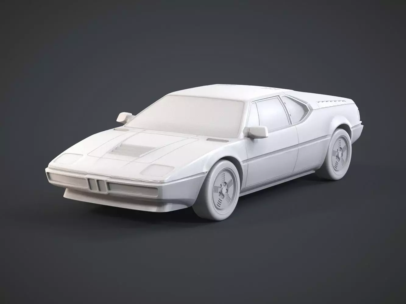 Retro Sports Car 3D print model_0