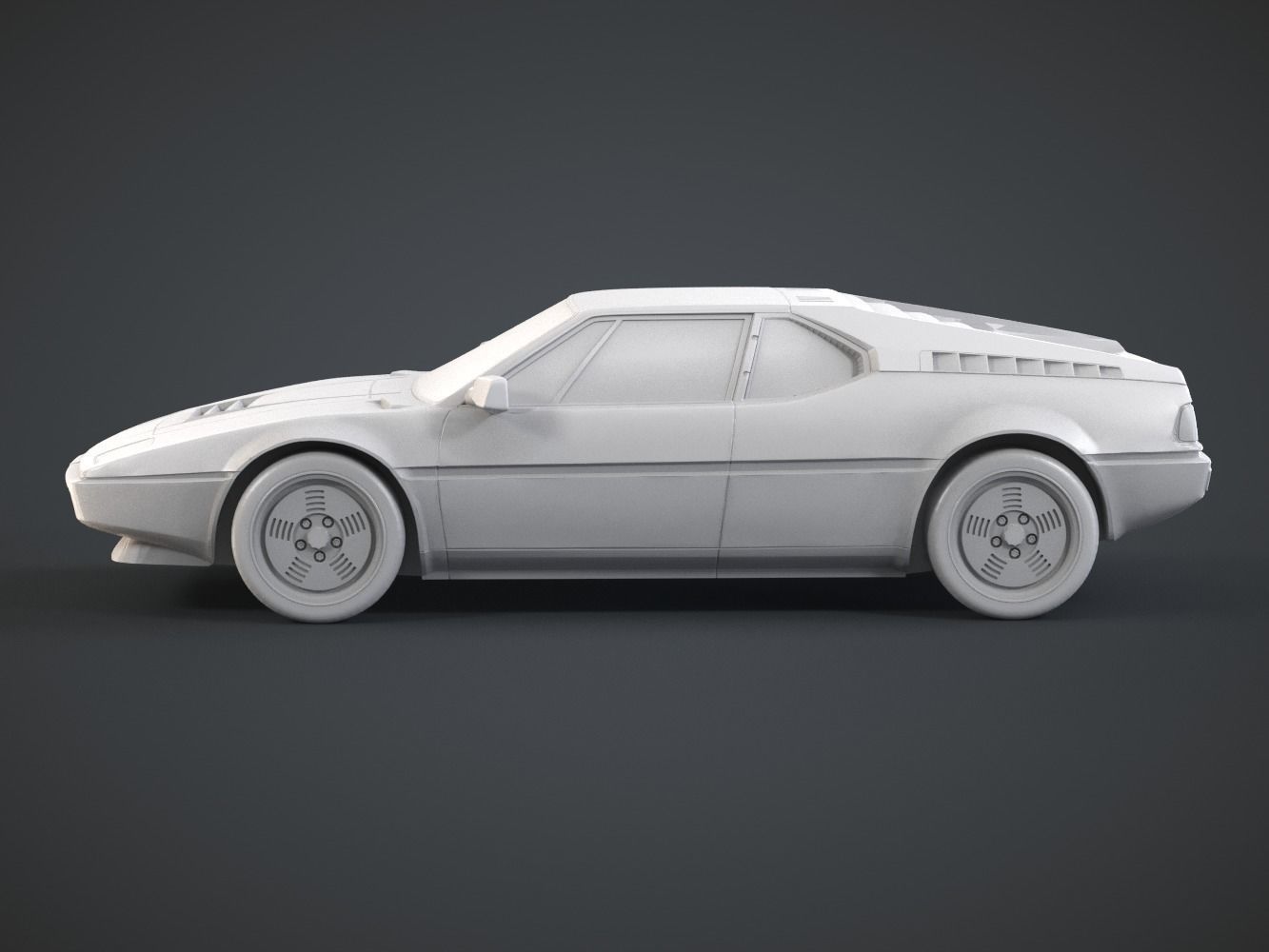 Retro Sports Car 3D print model_2