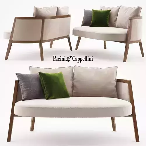 Cocoon small sofa - Pacini and Cappellini 3D model