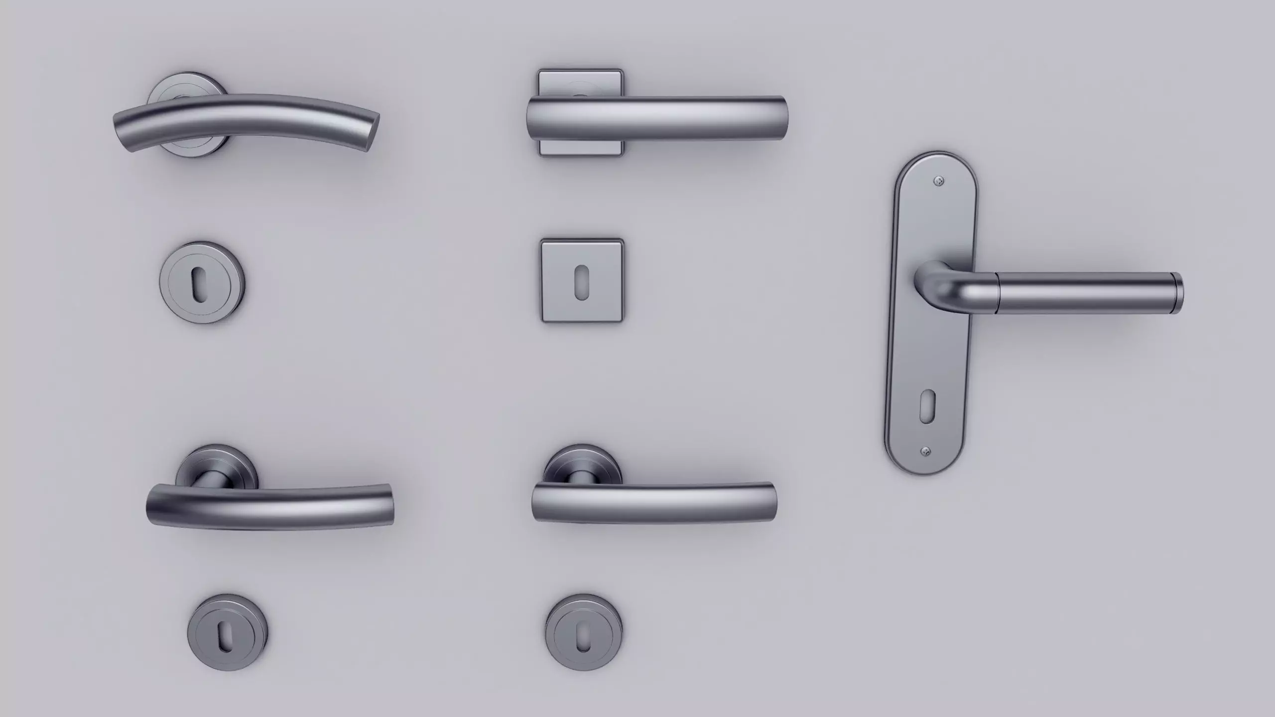 Door handle set 3D model_0