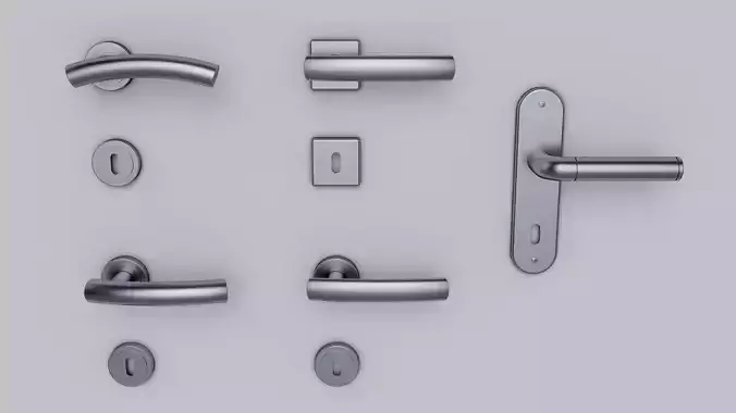 Door handle set 3D model