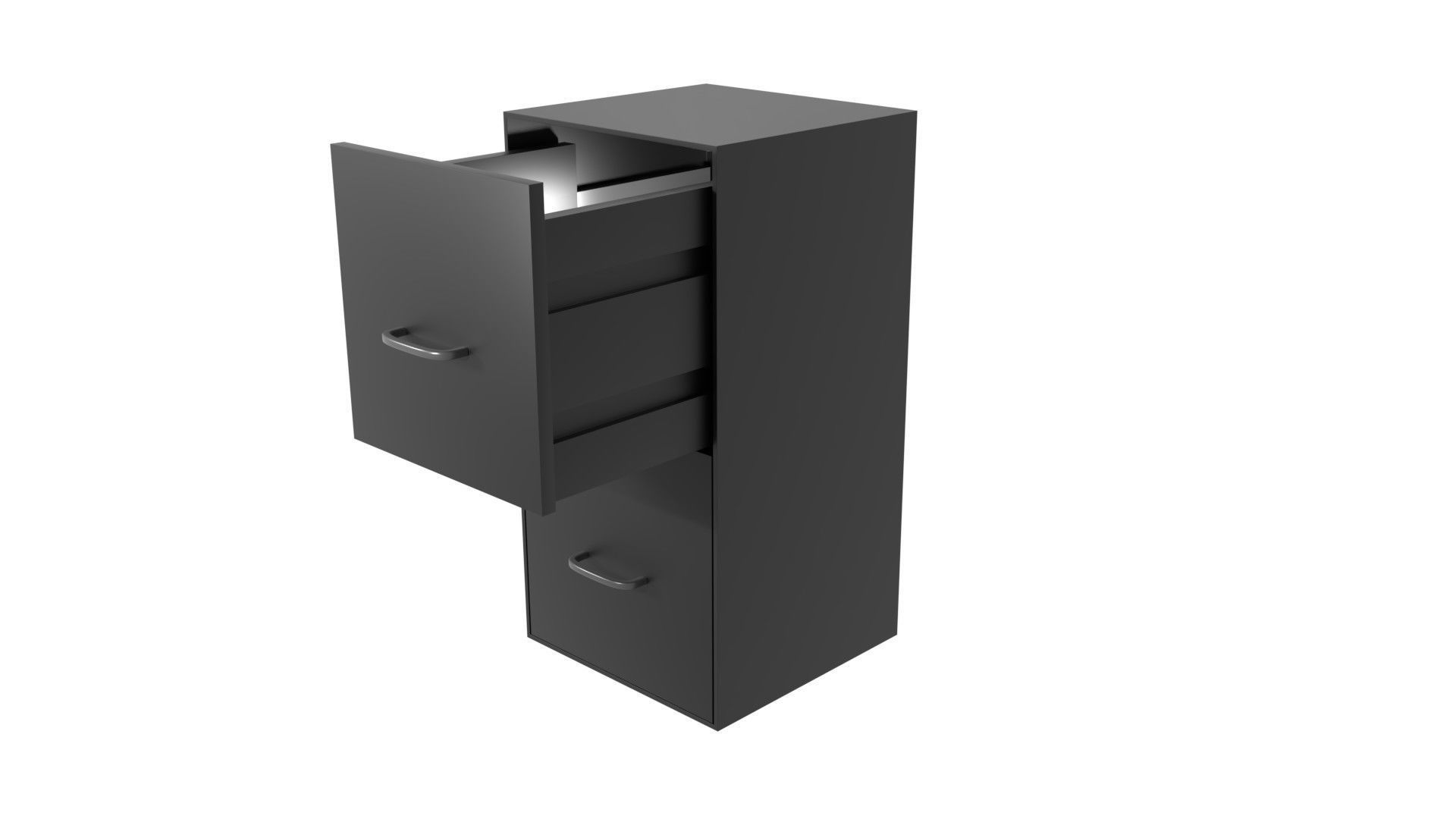 Vertical Style Filing Cabinet Low-poly 3D model_5