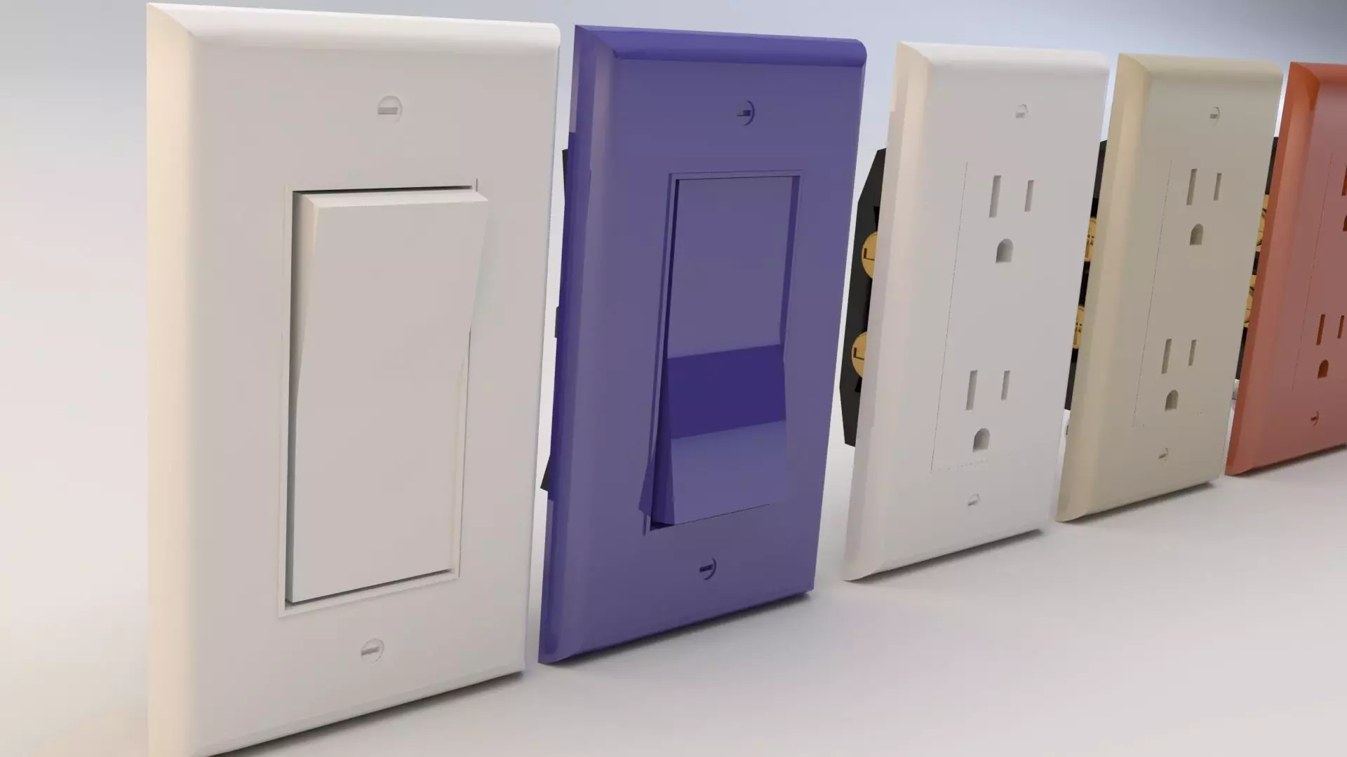 Rocker Style Wall Fixtures Extended Version 3D model_0