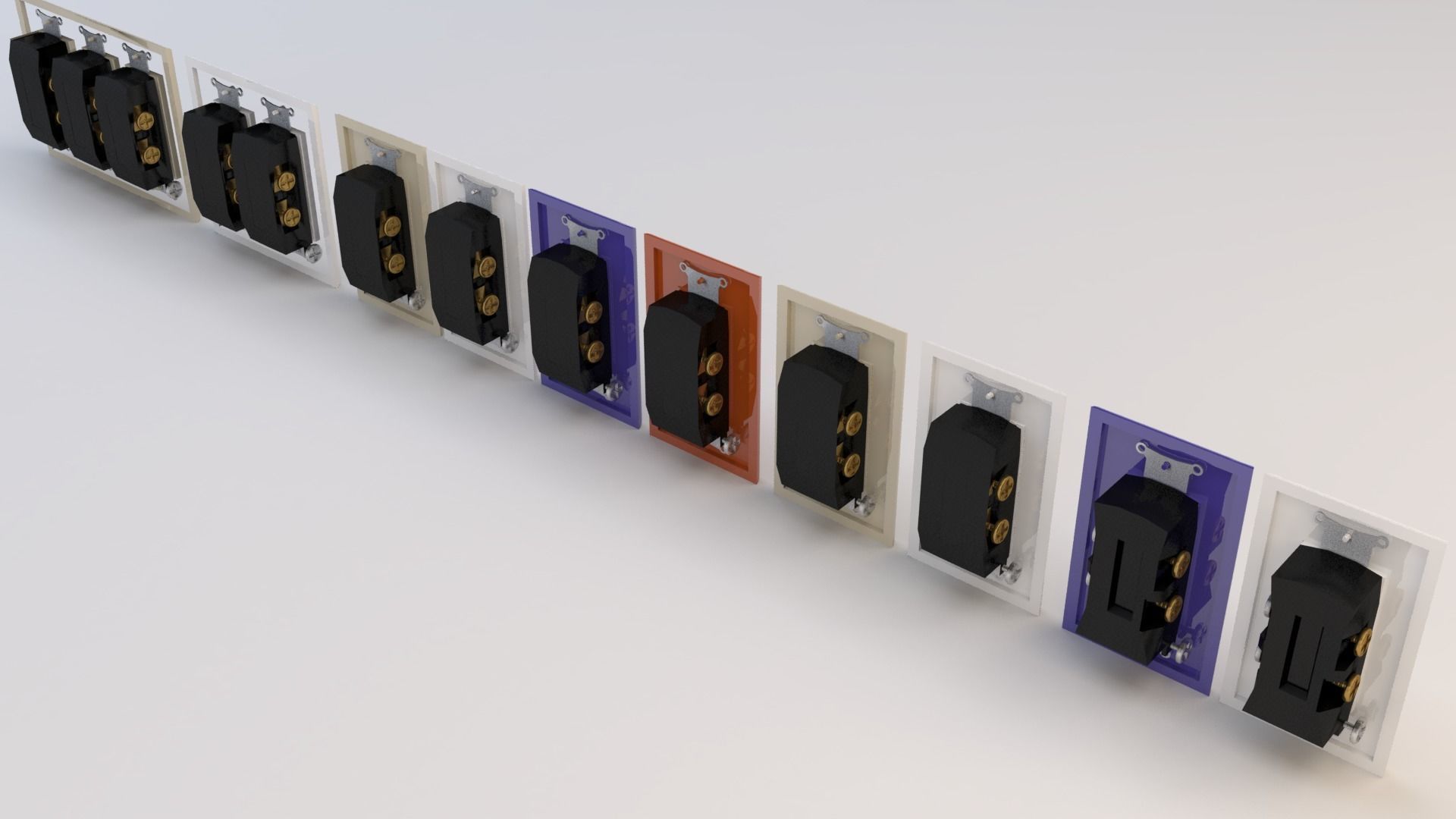 Rocker Style Wall Fixtures Extended Version 3D model_4